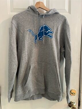Nike Gray Hoodie with Blue Detroit Lions Graphic